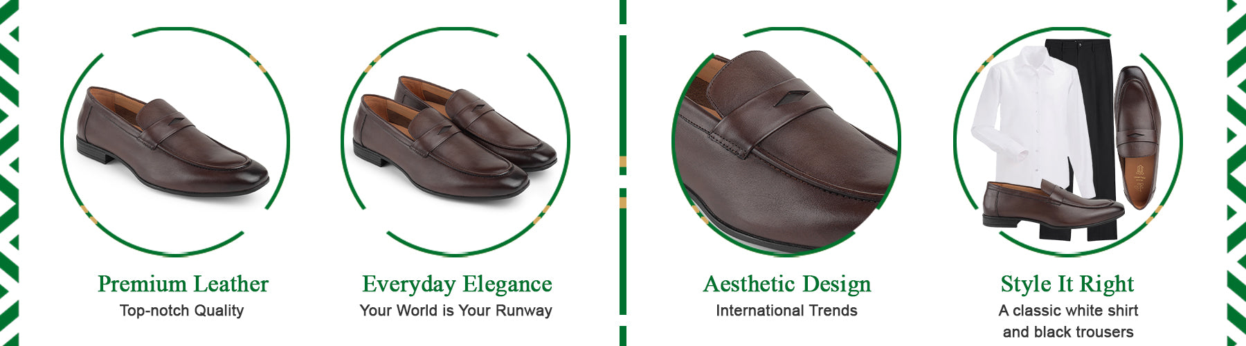 Tresmode Hak Brown Men's Leather Penny Loafers - A+ Content