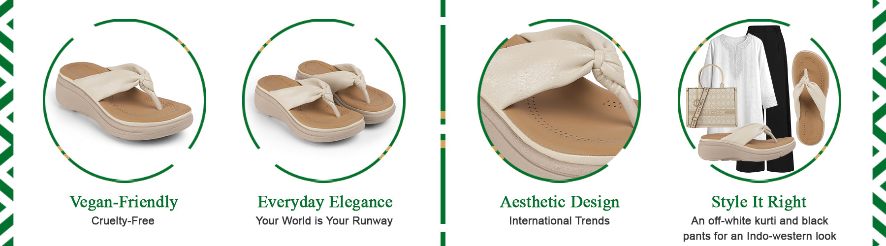 Tresmode Hobi Cream Women's Casual Wedge Sandals - A+ Content