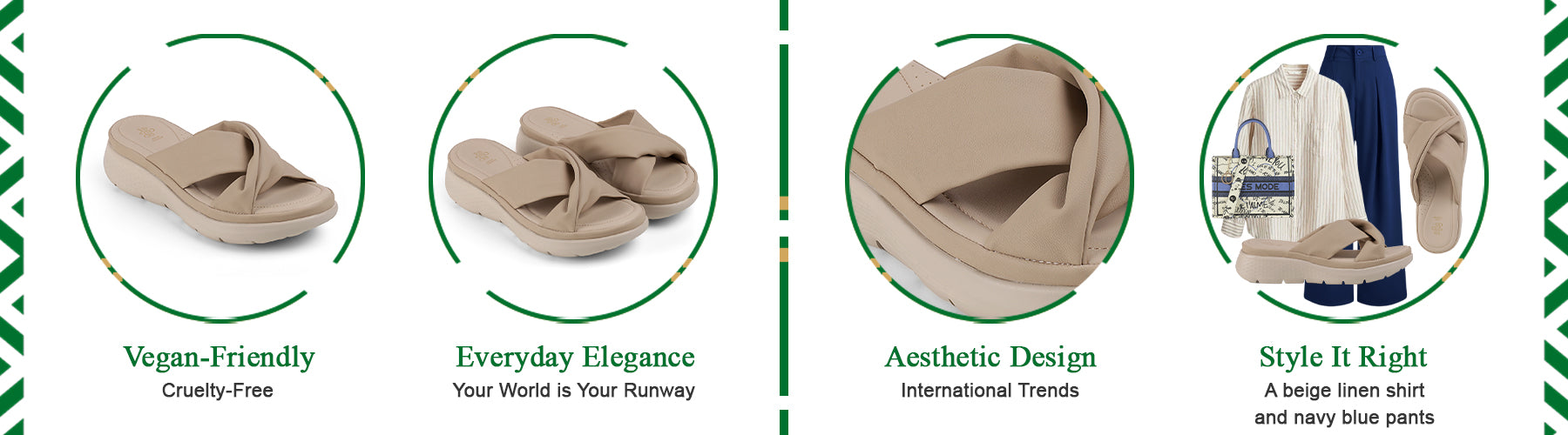 Tresmode Ian Beige Women's Casual Wedge Sandals - A+ Content