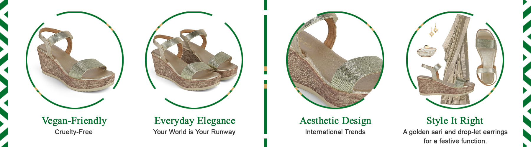 Tresmode Lucio Gold Women's Dress Wedge Sandals - A+ Content