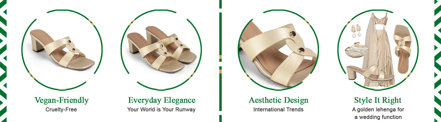 Tresmode Mataya Gold Women's Dress Block Heel Sandals - A+ Content