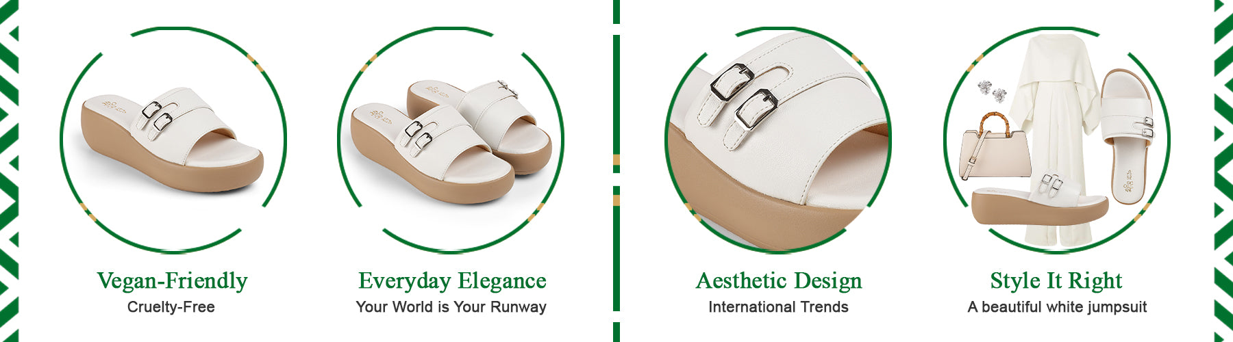 Tresmode Menton White Women's Casual Wedge Sandals - A+ Content