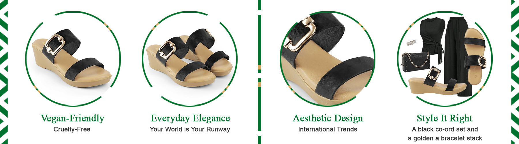 Tresmode Regold Black Women's Dress Wedge Heel Sandals - A+ Content