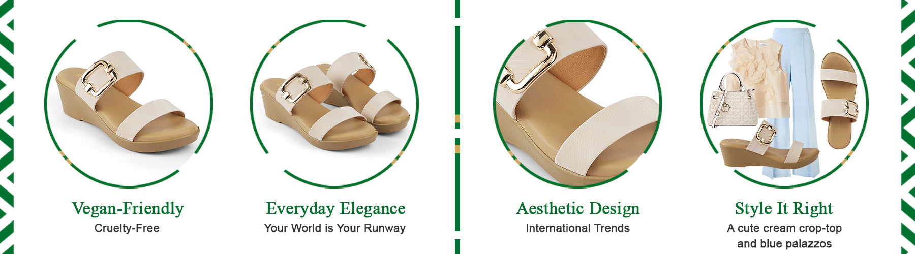 Tresmode Regold Cream Women's Dress Wedge Heel Sandals - A+ Content