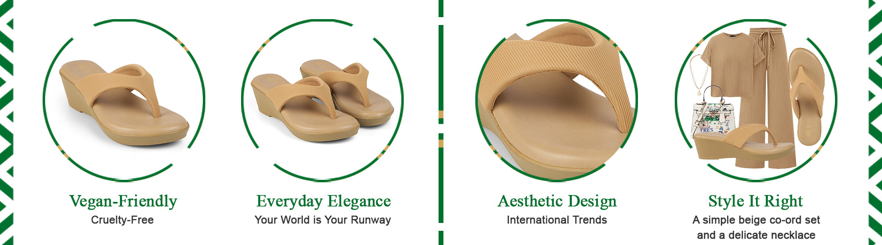 Tresmode Simple Beige Women's Dress Wedge Sandals - A+ Content