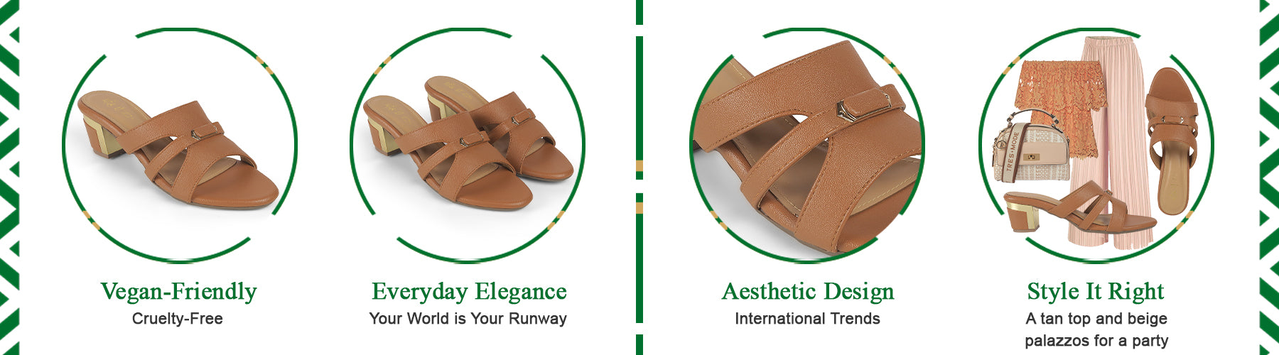 Tresmode Slick Tan Women's Dress Block Heel Sandals - A+ Content