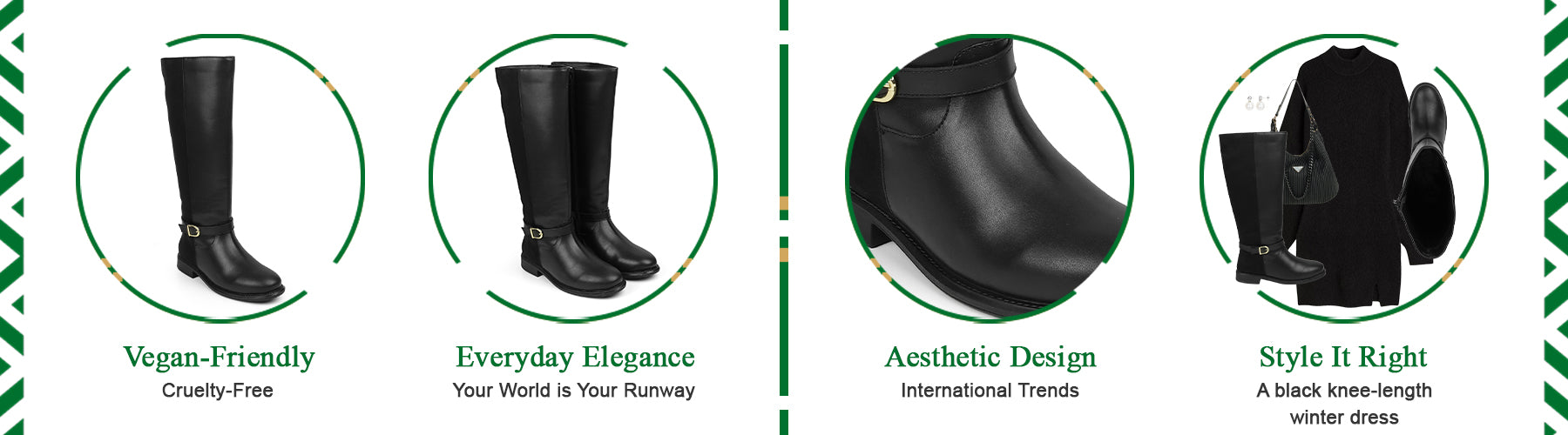 Tresmode Stick Black Women's Knee-length Boots - A+ Content
