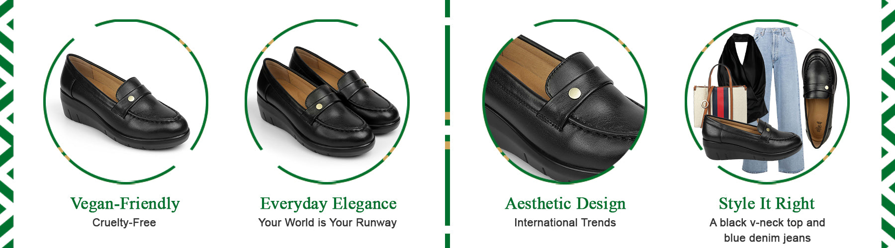 Tresmode Sugar Black Women's Casual Wedge Loafers - A+ Content