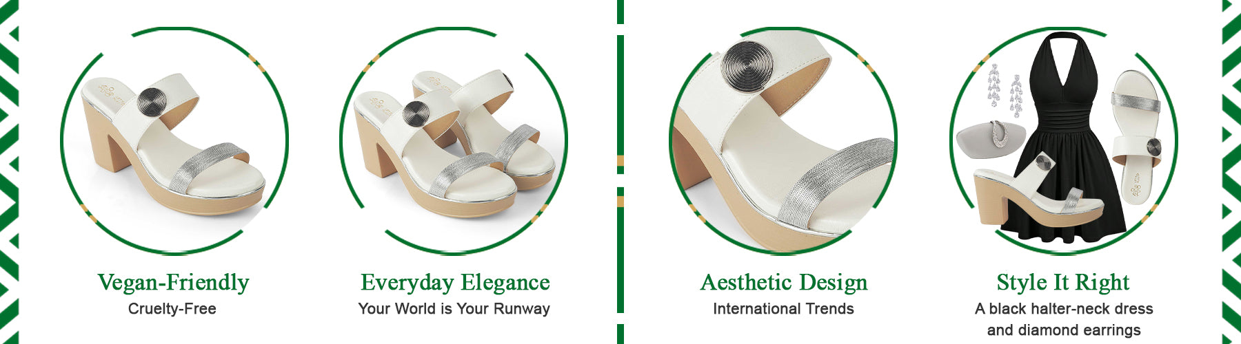 Tresmode Tall White Women's Dress Block Heel Sandals - A+ Content