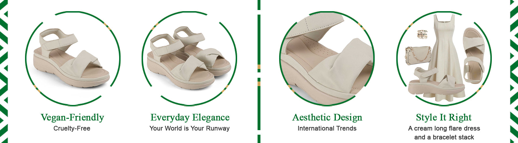 Tresmode Teron Cream Women's Casual Wedge Sandals - A+ Content