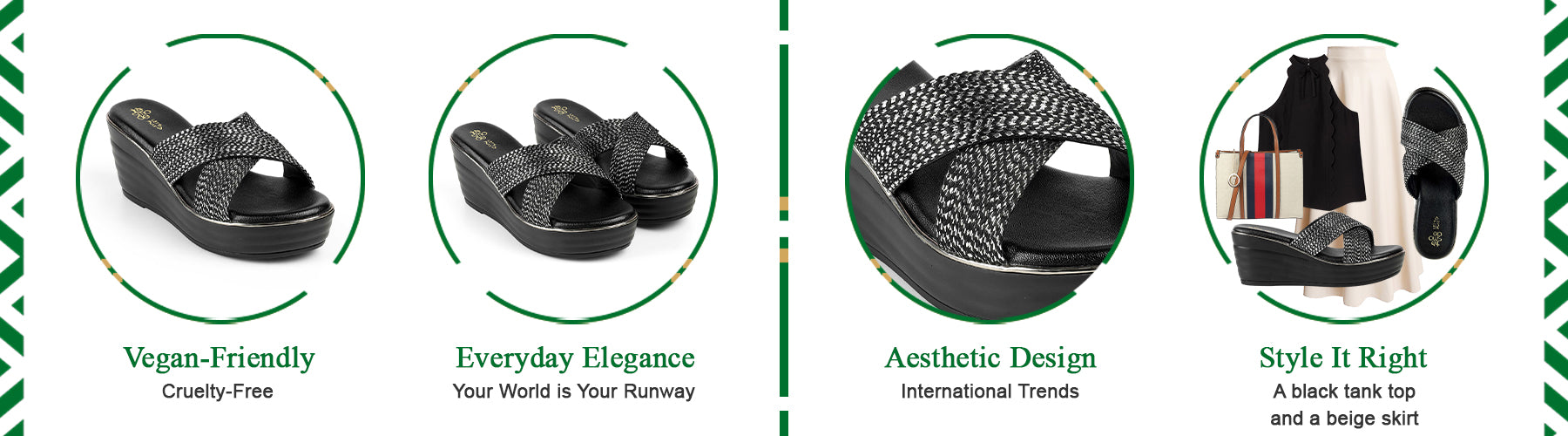 Tresmode Tulsa Black Women's Dress Wedge Sandals - A+ Content