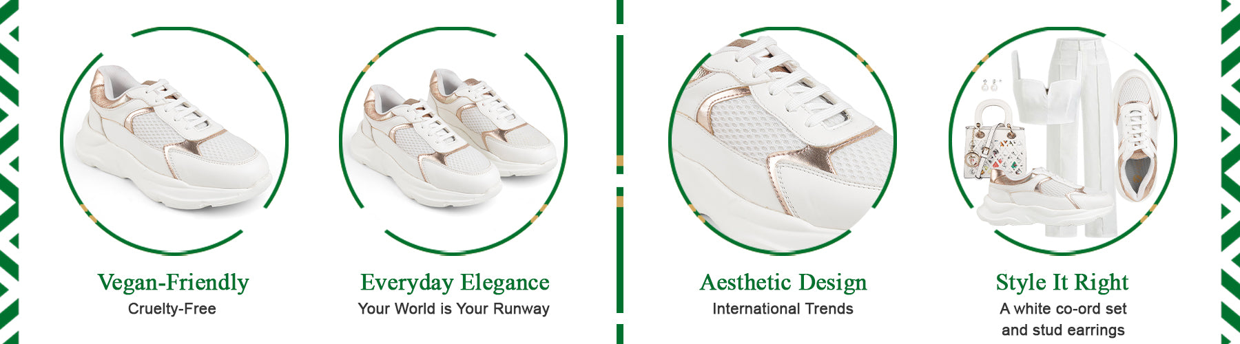 Tresmode White Champagne Women's Sneakers - A+ Content