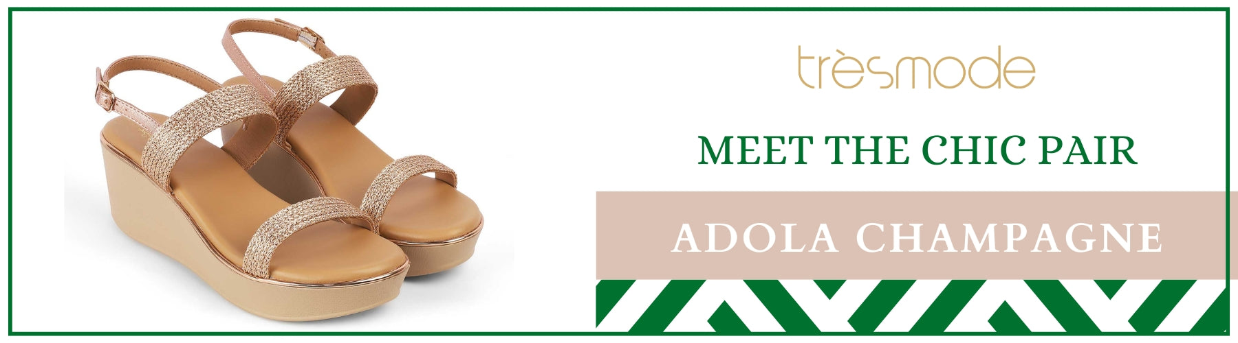 Tresmode Adola Champagne Women's Dress Wedge Sandals - A+ Content