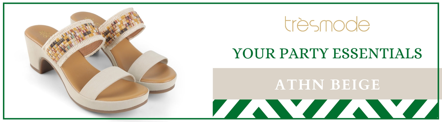 Tresmode Athn Beige Women's Dress Block Heel Sandals - A+ Content