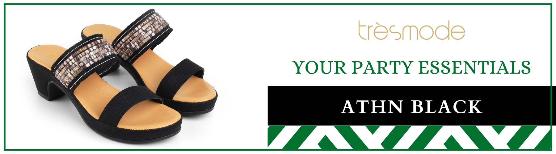 Tresmode Athn Black Women's Dress Block Heel Sandals - A+ Content