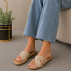 Tresmode Ballina Cream Women's Casual Small Wedge Sandals