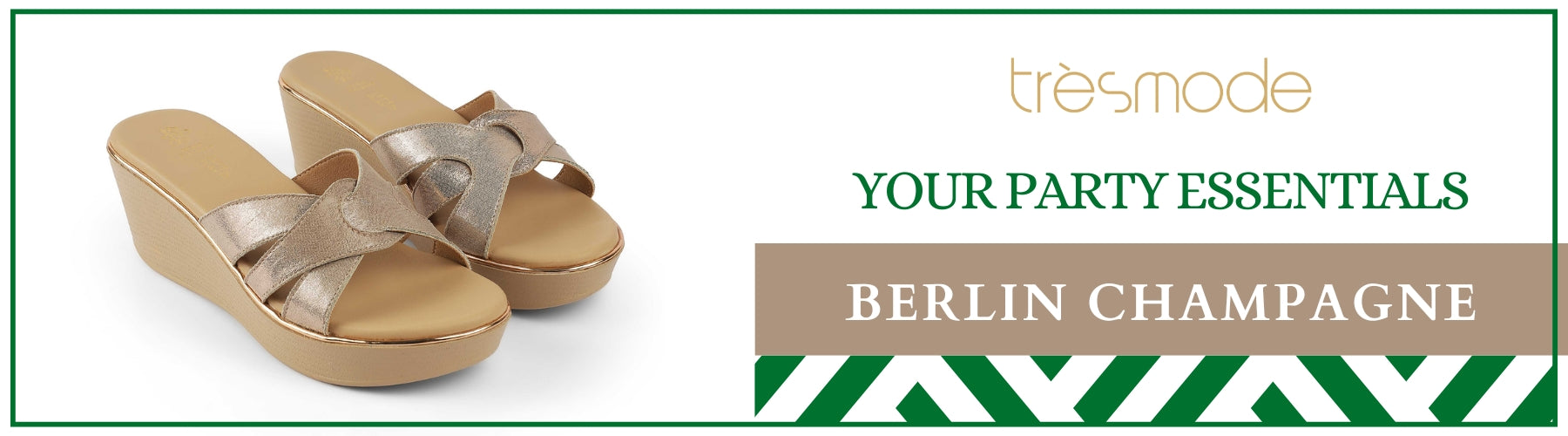 Tresmode Berlin Champagne Women's Dress Wedge Heel Sandals - A+ Content