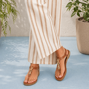 Tresmode Bucklet Tan Women's Dress Flats