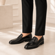 Tresmode Dawson Black Men's Leather Penny Loafers