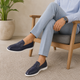 Tresmode Ferra Blue Men's Leather Driving Penny Loafers
