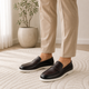 Tresmode Ferra Brown Men's Leather Driving Penny Loafers
