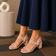 Tresmode Golsi Pink Women's Dress Block Heel Sandals