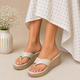 Tresmode Jose Cream Women's Dress Wedge Sandals