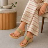 Tresmode Kannes Green Women's Dress Wedge Sandals