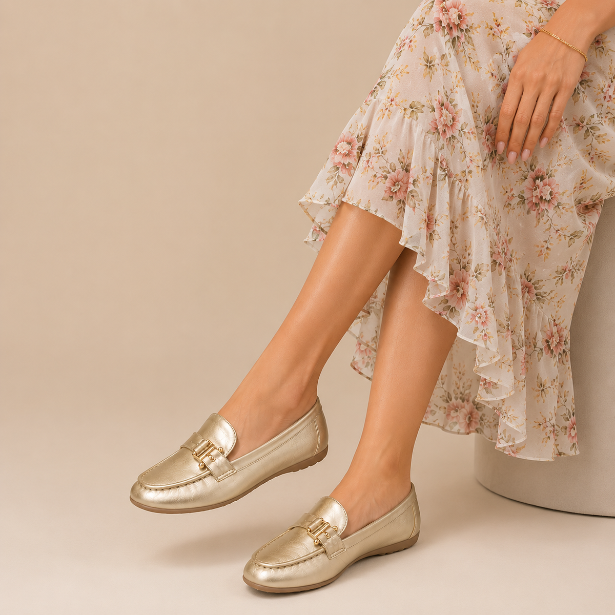 Tresmode Marcel Gold Women's Dress Loafers