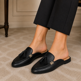 Tresmode Mas Black Women's Dress Tassel Mules