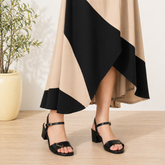 Tresmode Nemau Black Women's Dress Block Heel Sandals