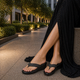 Tresmode Pary Black Women's Dress Wedge Heel Sandals
