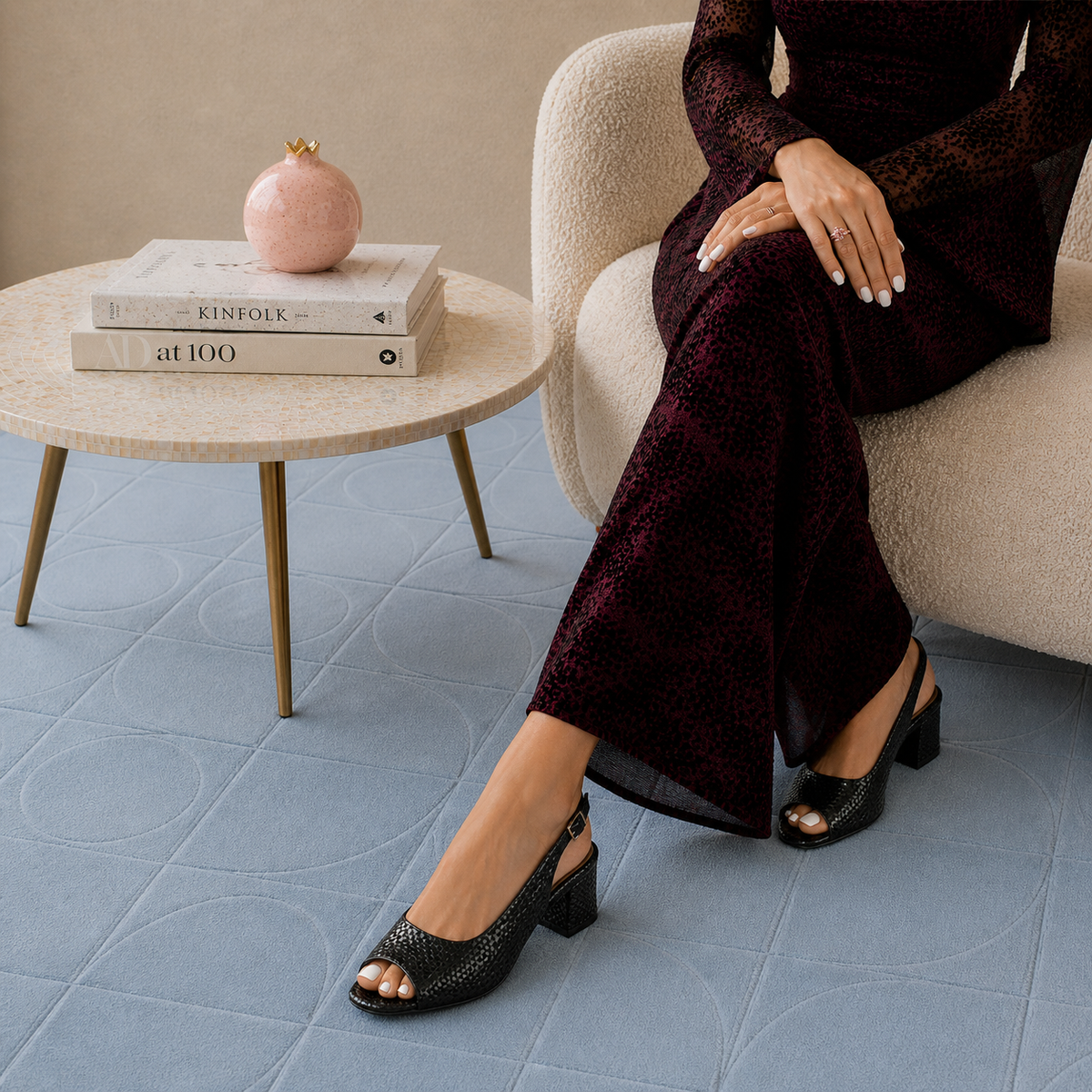 Tresmode Peep Black Women's Dress Peep-toe Sandals
