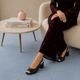 Tresmode Peep Black Women's Dress Peep-toe Sandals