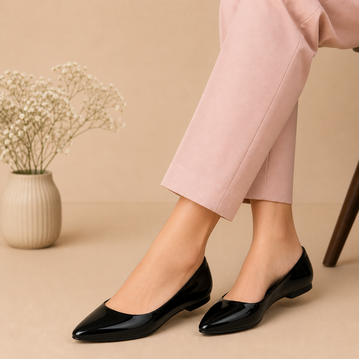 Tresmode Ran Black Women's Dress Ballerinas