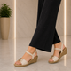 Tresmode Rerun Cream Women's Dress Wedge Sandals