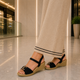 Tresmode Rerun Black Women's Dress Wedge Sandals