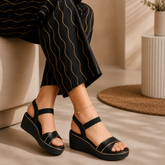 Tresmode Sandro Black Women's Dress Wedge Sandals