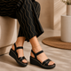 Tresmode Sandro Black Women's Dress Wedge Sandals