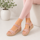 Tresmode Sandro Pink Women's Dress Wedge Sandals