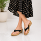 Tresmode Simple Black Women's Dress Wedge Sandals