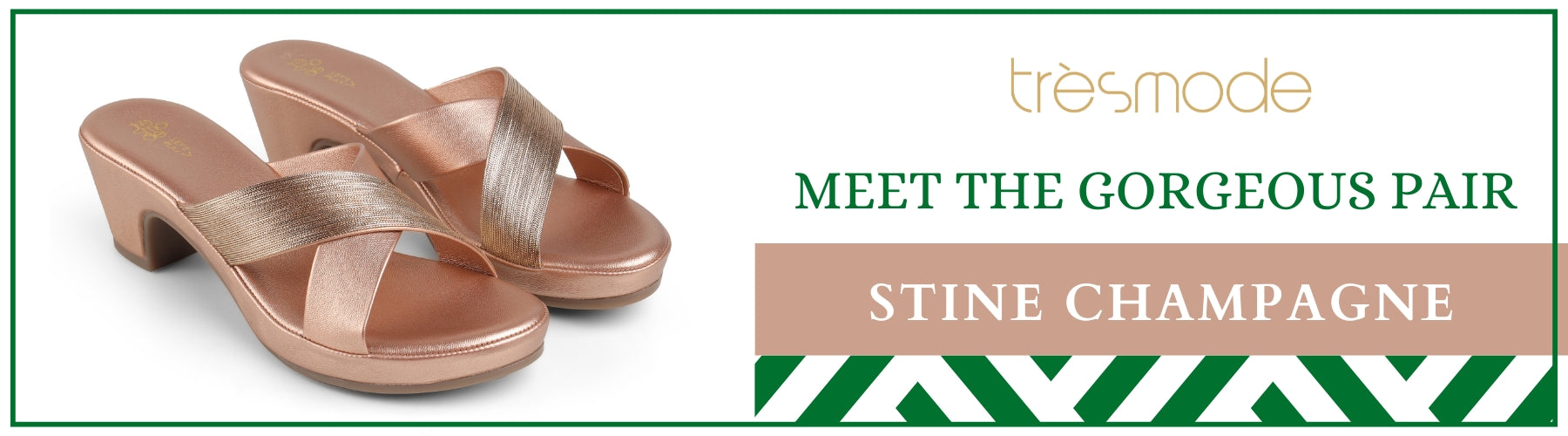 Tresmode Stine Champagne Women's Dress Block Heel Sandals - A+ Content