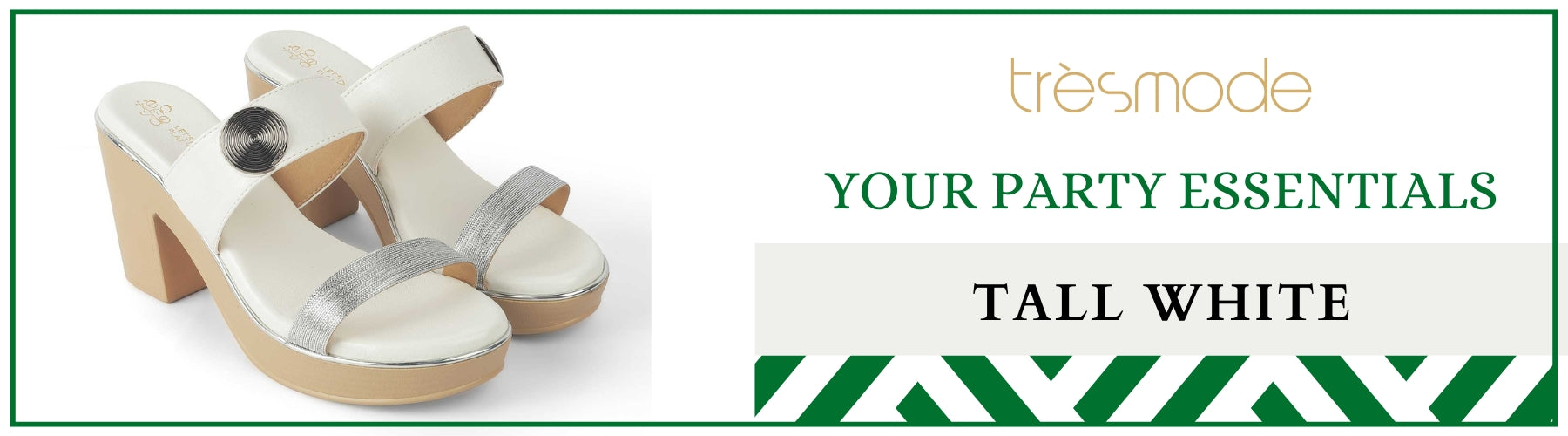 Tresmode Tall White Women's Dress Block Heel Sandals - A+ Content