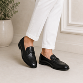 Tresmode Trem Black Men's Leather Loafers