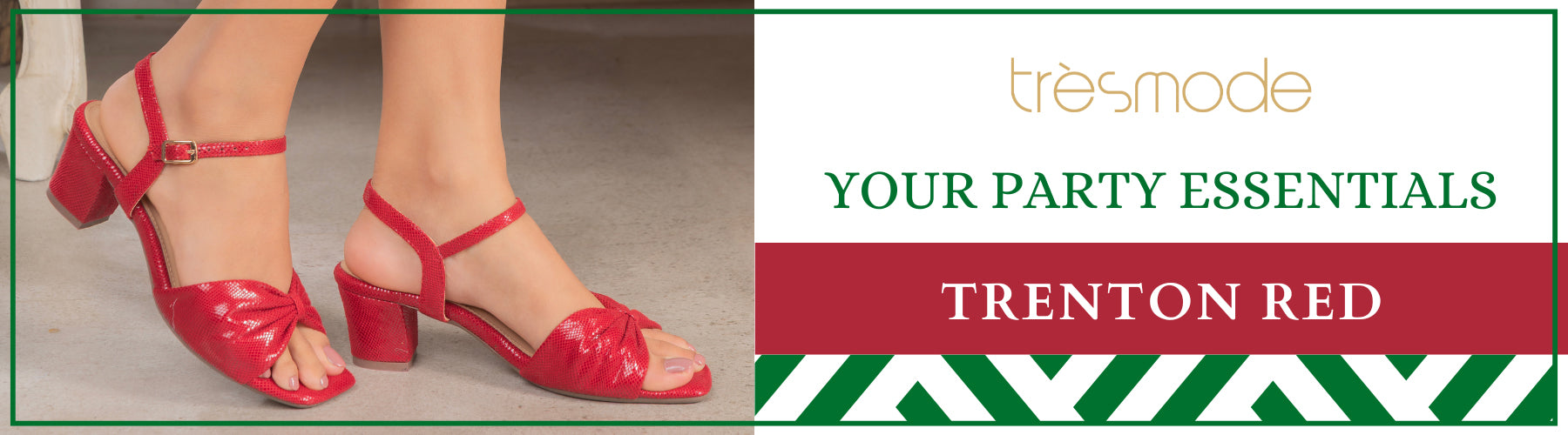 Tresmode Trenton Red Women's Dress Block Heel Sandals - A+ Content