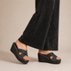 Tresmode Tulsa Black Women's Dress Wedge Sandals