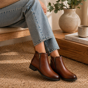 Tresmode Zipp Brown Women's Ankle-length Boots