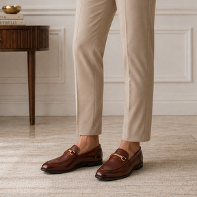 Tresmode Zoro Tan Men's Leather Loafers