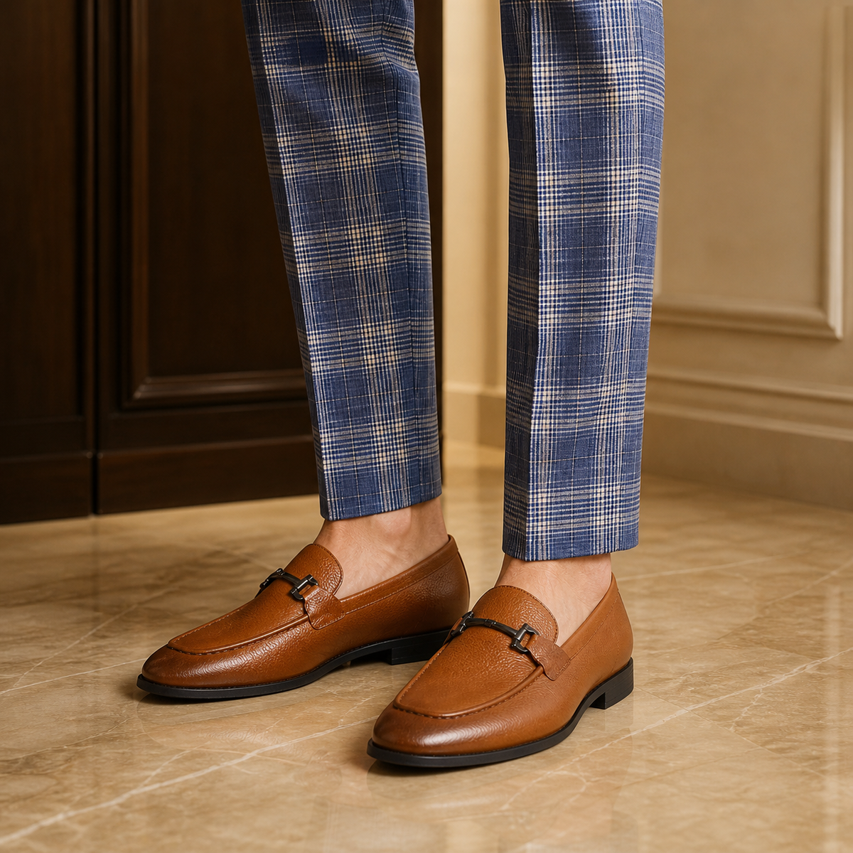 Tresmode Umac Tan Men's Leather Loafers