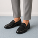 Tresmode Zoro Black Men's Leather Loafers